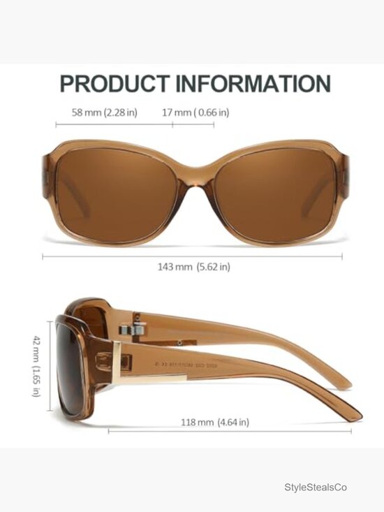 Polarized Wrap Around Sunglasses UV400 Protection Womens